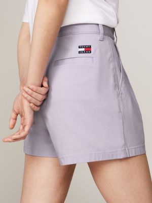 shorts chino claire essential a vita alta viola da donne tommy jeans