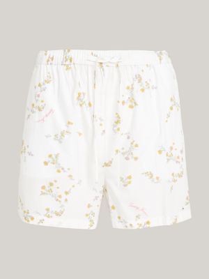 shorts mom in popeline con stampa bianco da donne tommy jeans