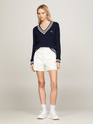 Mom Raw Hem Denim Shorts | White | Tommy Hilfiger