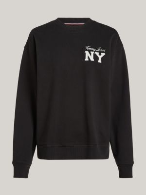 Essential Logo Embroidery Relaxed Fit Sweatshirt, Black