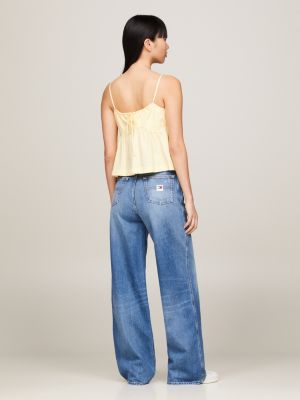 crop top floreale con spalline sottili giallo da donne tommy jeans