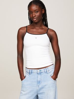 Tommy Hilfiger TOMMY JEANS Velvet Logo Women's Crop Top, Size Large 