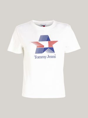 Retro Star Logo Graphic T Shirt White Tommy Hilfiger