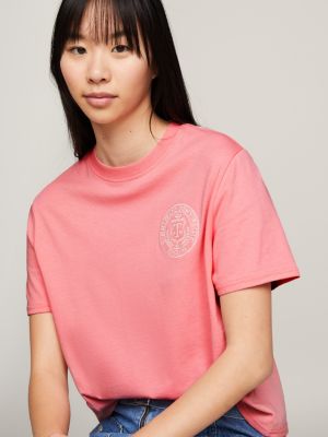 Luxe Prep Back Logo Boxy T-Shirt, Pink