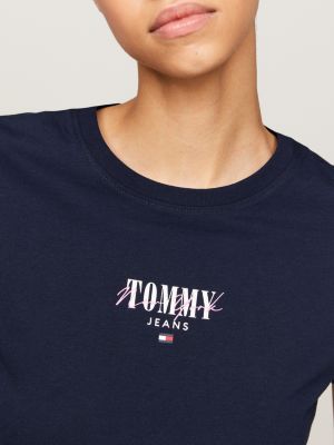 T-Shirt Slim Hilfiger Blue Essential Fit | | Logo Tommy