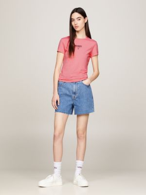 Essential Logo Slim Pink T-Shirt | Fit Tommy | Hilfiger
