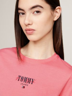 Pink tommy jeans deals shirt