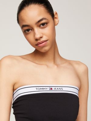 Tommy Jeans logo bandeau top in red