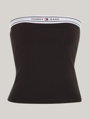 Tommy Hilfiger Top Donna Logo Frontale Nero TOM*DW0DW16111