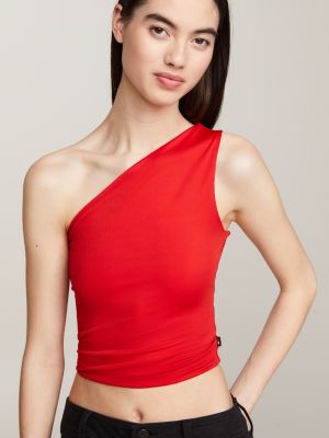 Tommy hilfiger red cheap crop top