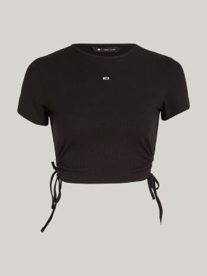 Tommy hilfiger black sales crop top