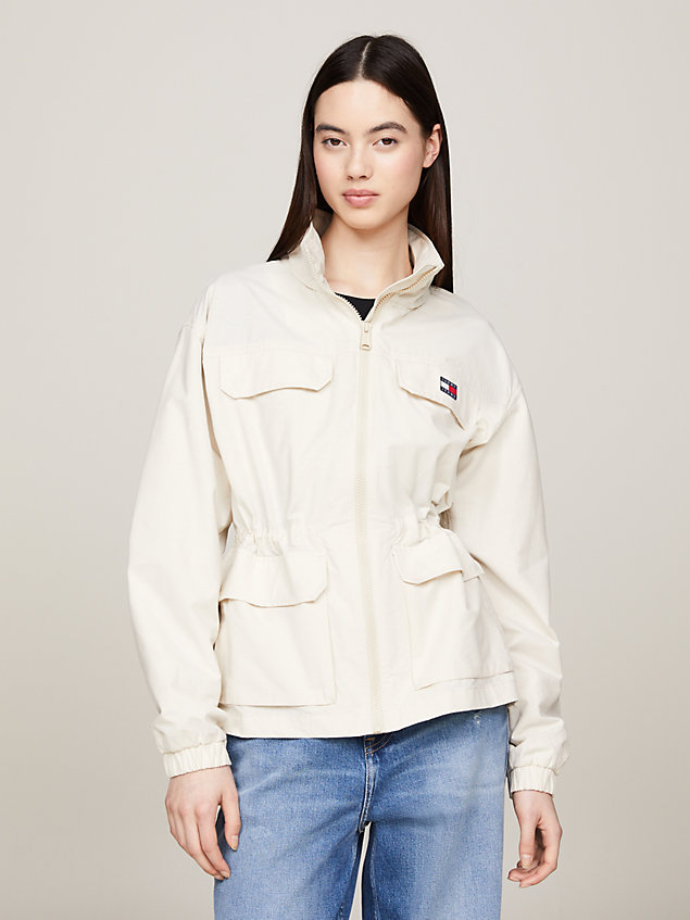 beige cargo field jacket for women tommy jeans