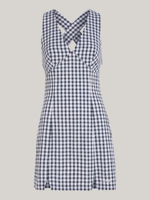 Gingham Sleeveless Mini Dress Blue Tommy Hilfiger