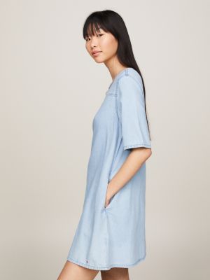 Vestido corto en chambray de tejido denim Denim Tommy Hilfiger