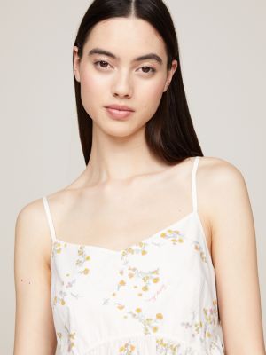 Floral Print Tie-Back Poplin Mini Dress | White | Tommy Hilfiger