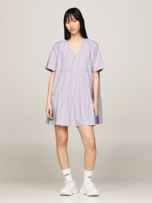 Washed Organic Cotton Poplin Tiered Dress