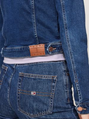 giacca trucker skinny fit in denim blu da donne tommy jeans