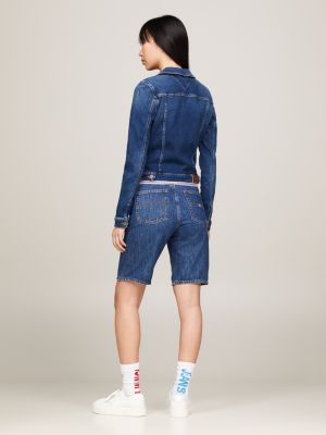 giacca trucker skinny fit in denim blu da donne tommy jeans