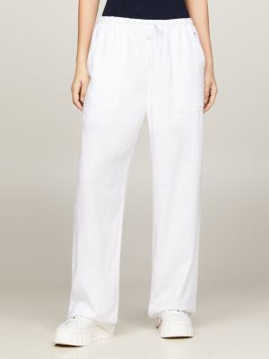 Pull On Drawstring Trouser - Solid Linen Viscose