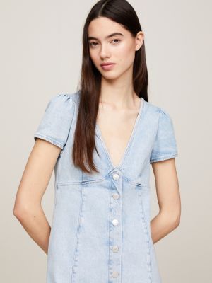 Denim fit and store flare midi dress