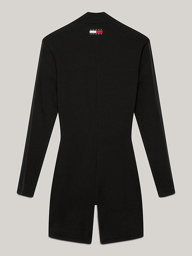 black tommy remastered colour-blocked bodysuit met lange mouwen voor dames - tommy jeans