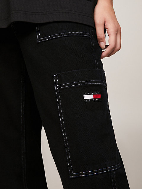 denim tommy remastered schwarze carpenter-jeans für damen - tommy jeans