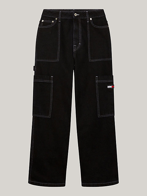 denim tommy remastered schwarze carpenter-jeans für damen - tommy jeans