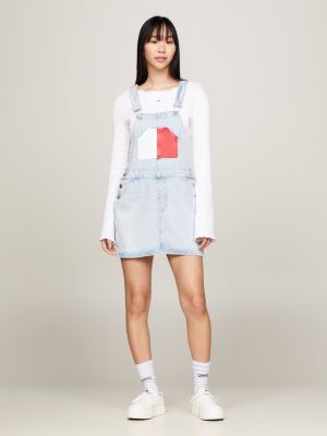 Denim dungaree dress on sale long