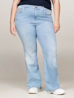 2020 personalizado de talle alto cinturón mujer jeans pantalones vaqueros  mujeres denim señoras bootcut plus tamaño pantalones y jeans