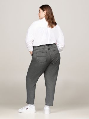 jeans mom curve affusolati a vita altissima nero da donne tommy jeans