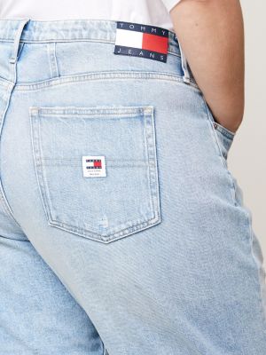 jeans mom curve affusolati a vita altissima blu da donne tommy jeans