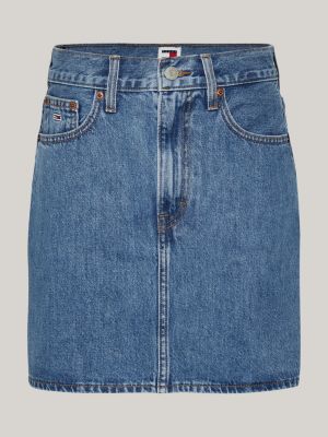 Jupe mom Curve en denim taille tres haute Bleu Tommy Hilfiger