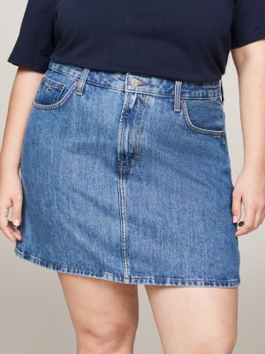 Curve Ultra High Rise Mom Denim Skirt Blue Tommy Hilfiger