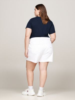 shorts mom curve a vita altissima in denim beige da donne tommy jeans