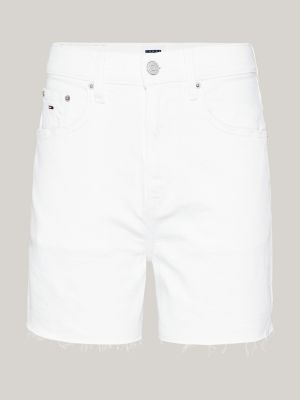 shorts mom curve a vita altissima in denim beige da donne tommy jeans