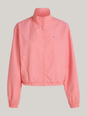 giacca a vento essential con zip integrale rosa da donne tommy jeans