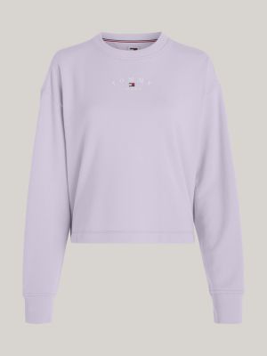 Essential Crew Neck Relaxed Sweatshirt | Purple | Tommy Hilfiger