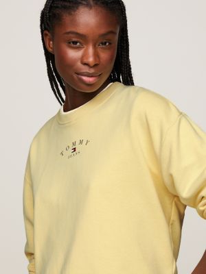 Yellow tommy shop jeans sweatshirt