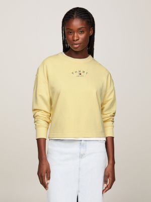 Yellow tommy jeans store crew neck