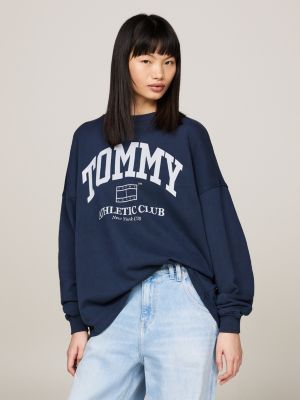 Varsity Oversized Crew Neck Sweatshirt Black / White