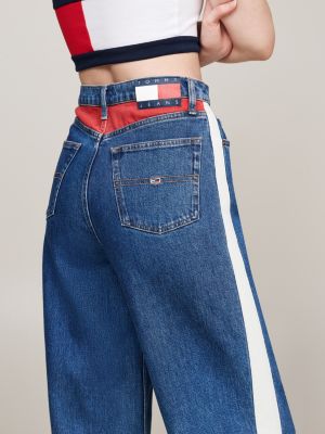 blue archive claire high rise wide leg jeans for women tommy jeans