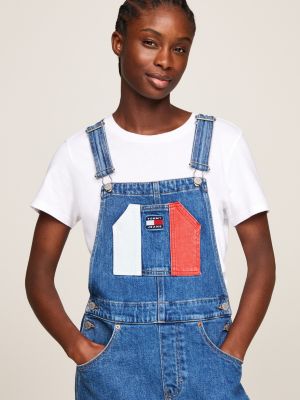 Denim Midi Dungaree Dress Blue Tommy Hilfiger