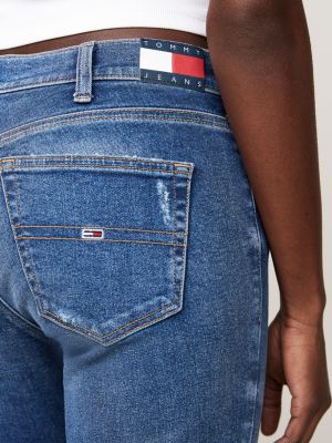 jeans classic a campana e vita media blu da donne tommy jeans