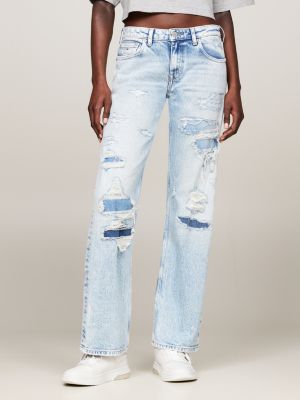 jeans sophie straight fit a vita bassa blue da donne tommy jeans