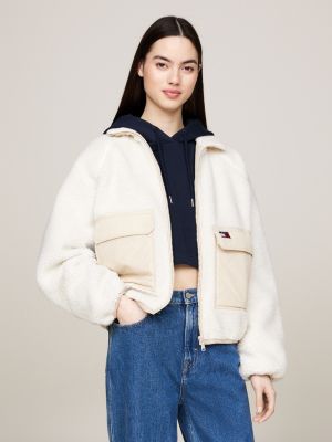 Cropped teddy fleece on sale