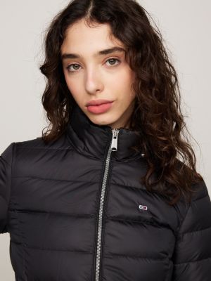 veste ajustée matelassée à capuche noir pour femmes tommy jeans