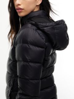 Faux Fur Hood Slim Down Jacket — Black 4
