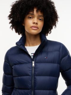 Faux Fur Hood Slim Down Jacket — Blue 3