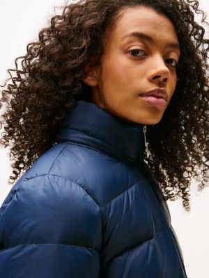 veste ajustée matelassée à capuche bleu pour femmes tommy jeans