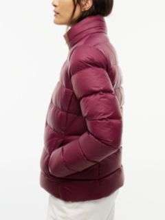 Faux Fur Hood Slim Down Jacket — Purple 4